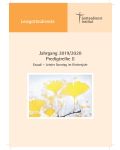 Lesegottesdienst Teil 2 2019/2020