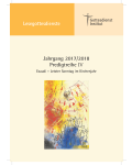 Lesegottesdienst Teil 2 2017/2018